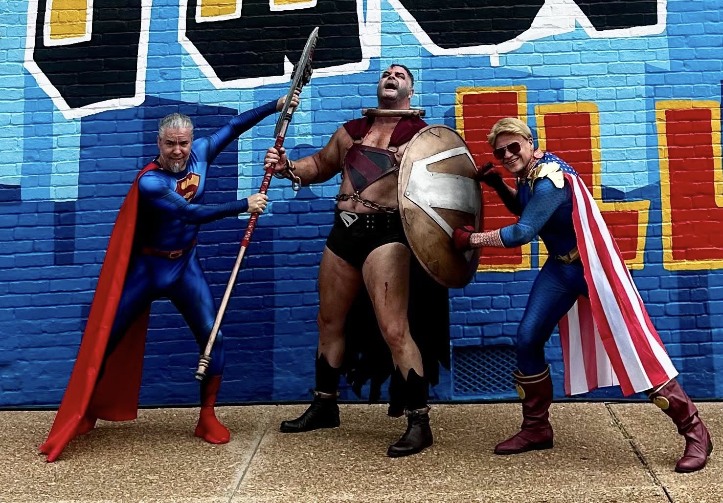 Superman Celebration cosplay and street mural in Metropolis, Illinois